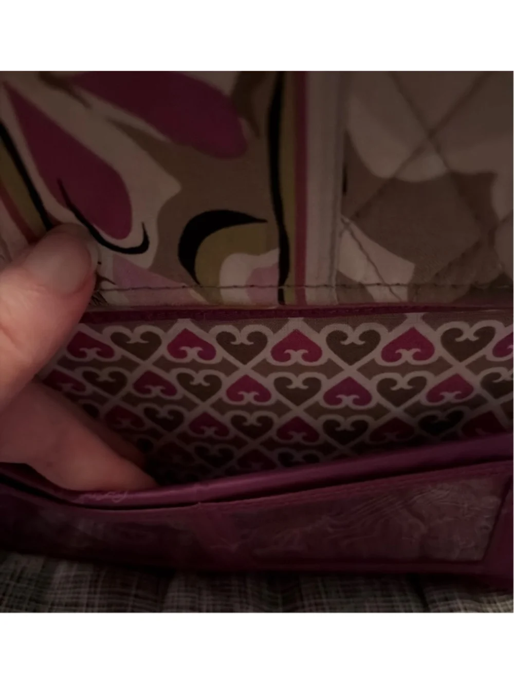 Women's Vera Bradley Quilted Floral Wallet One Size Beige Pink